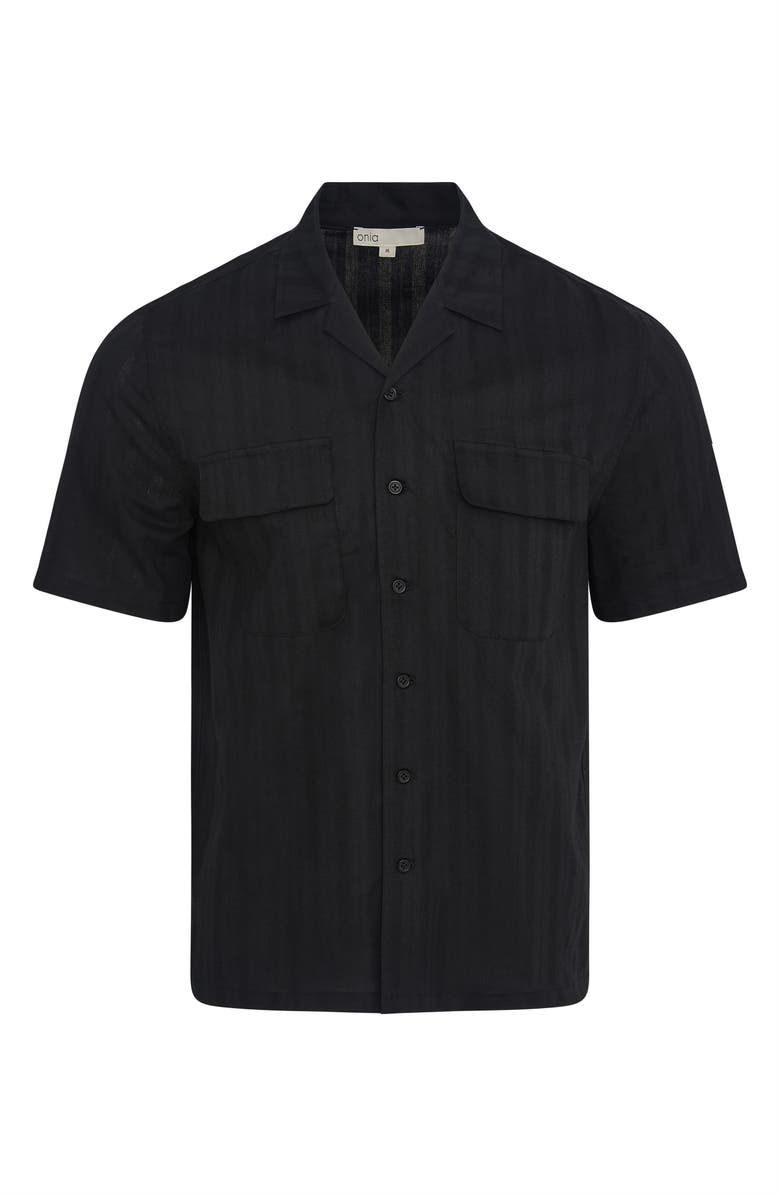 Onia Utility Camp Shirt, Main, color, Black