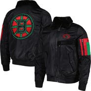 STARTER Men's Starter x Ty Mopkins Black Boston Bruins Black History Month Varsity Full-Zip Jacket