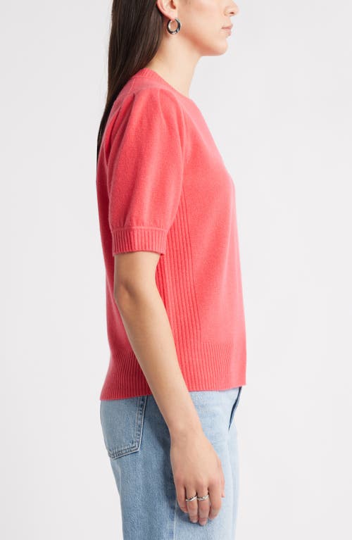 Caslonr Caslon(r) Puff Sleeve Wool & Cashmere Sweater In Pink