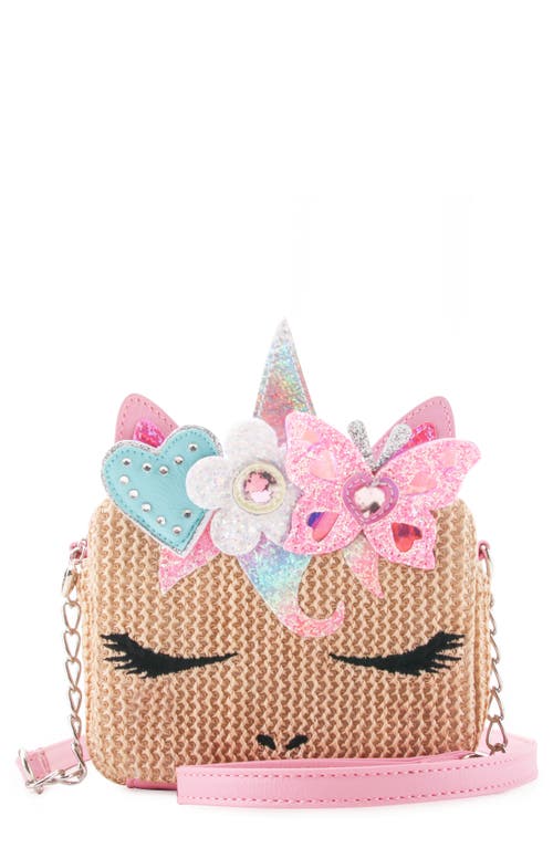 OMG Accessories Kids' Miss Gwen Straw Crossbody Bag in Natural at Nordstrom