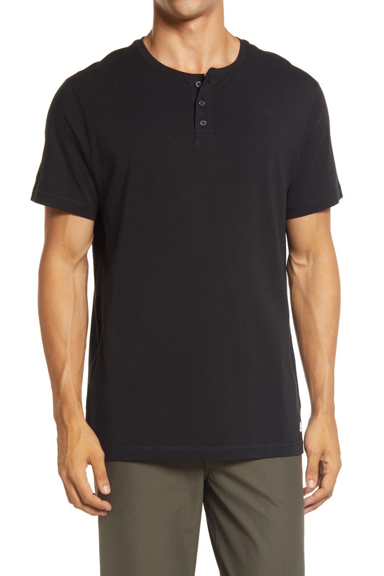 Short Sleeve Ever Henley, Main, color, BLACK