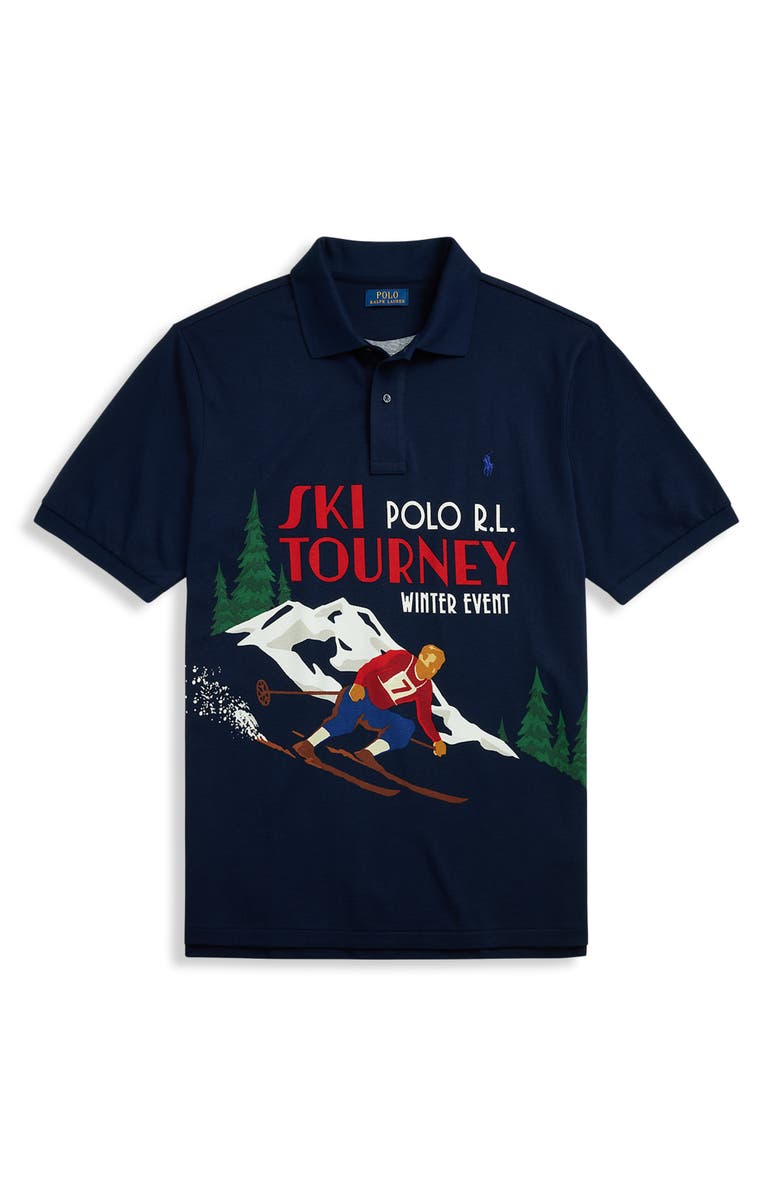 Polo Ralph Lauren Big & Tall Ski-Print Mesh Polo Shirt, Alternate, color, Rl Navy Multi