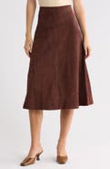 ALICE + OLIVIA Sosie Suede Midi Skirt