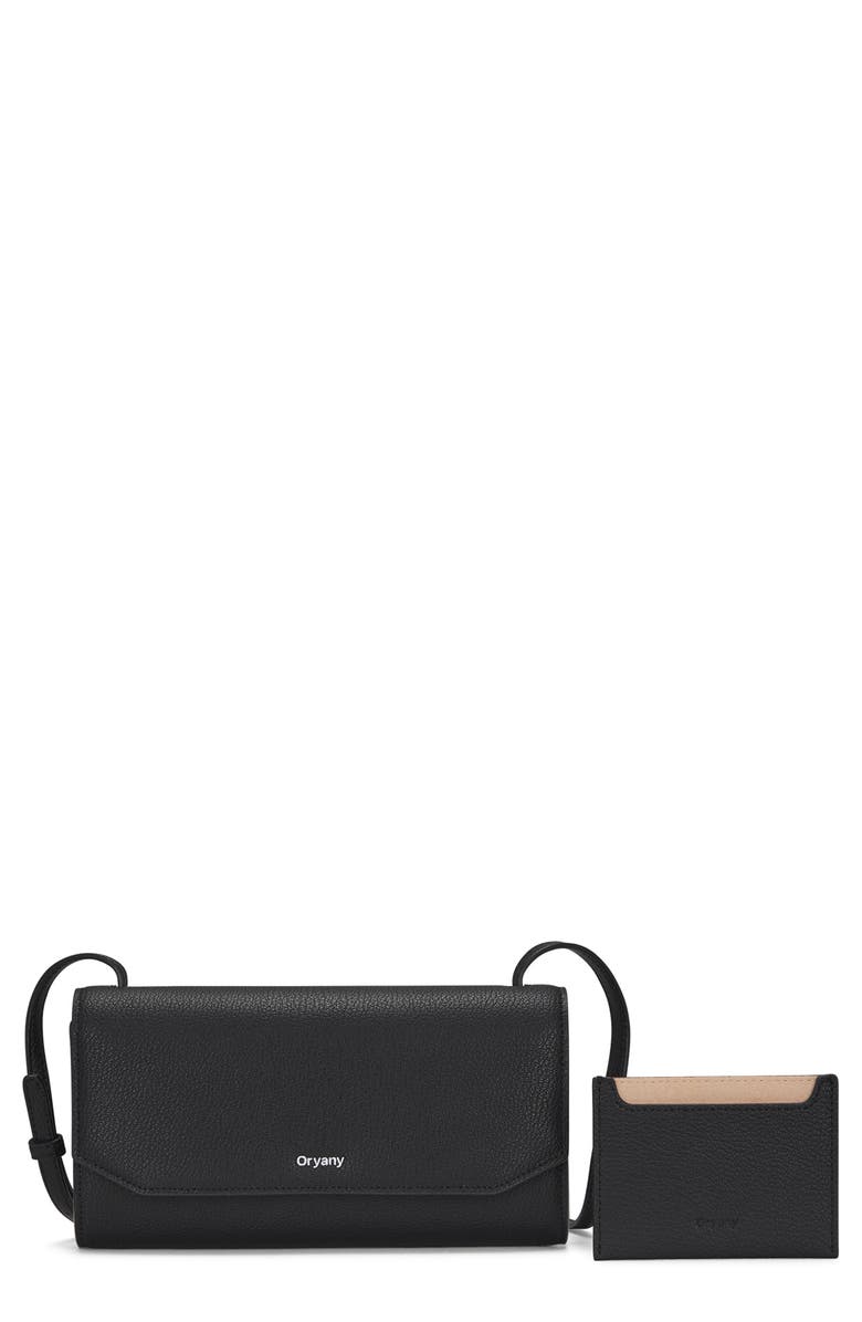 Oryany Mandy Leather Crossbody Wallet, Main, color, Black