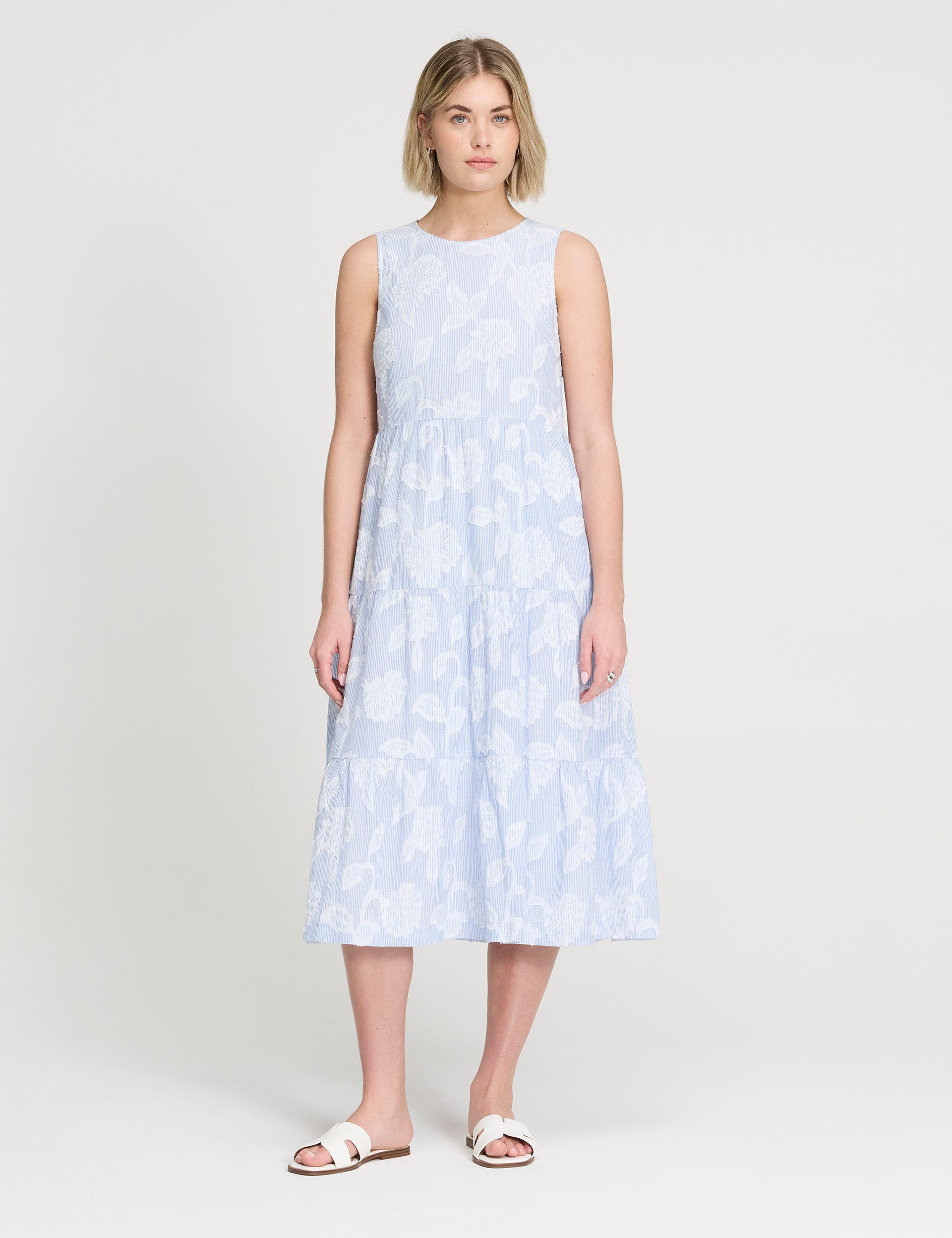 Blue Floral Stripe
