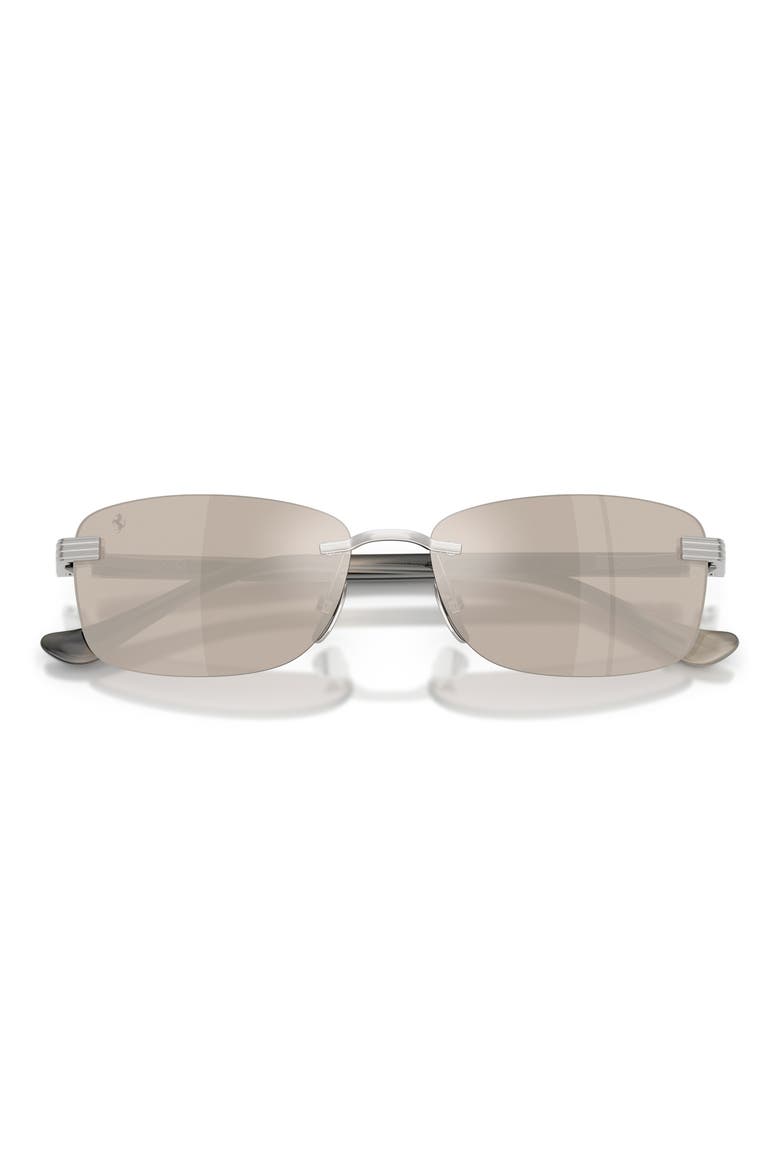 58mm Pillow Sunglasses, Alternate, color, SILVER BRUSHED / CLEAR