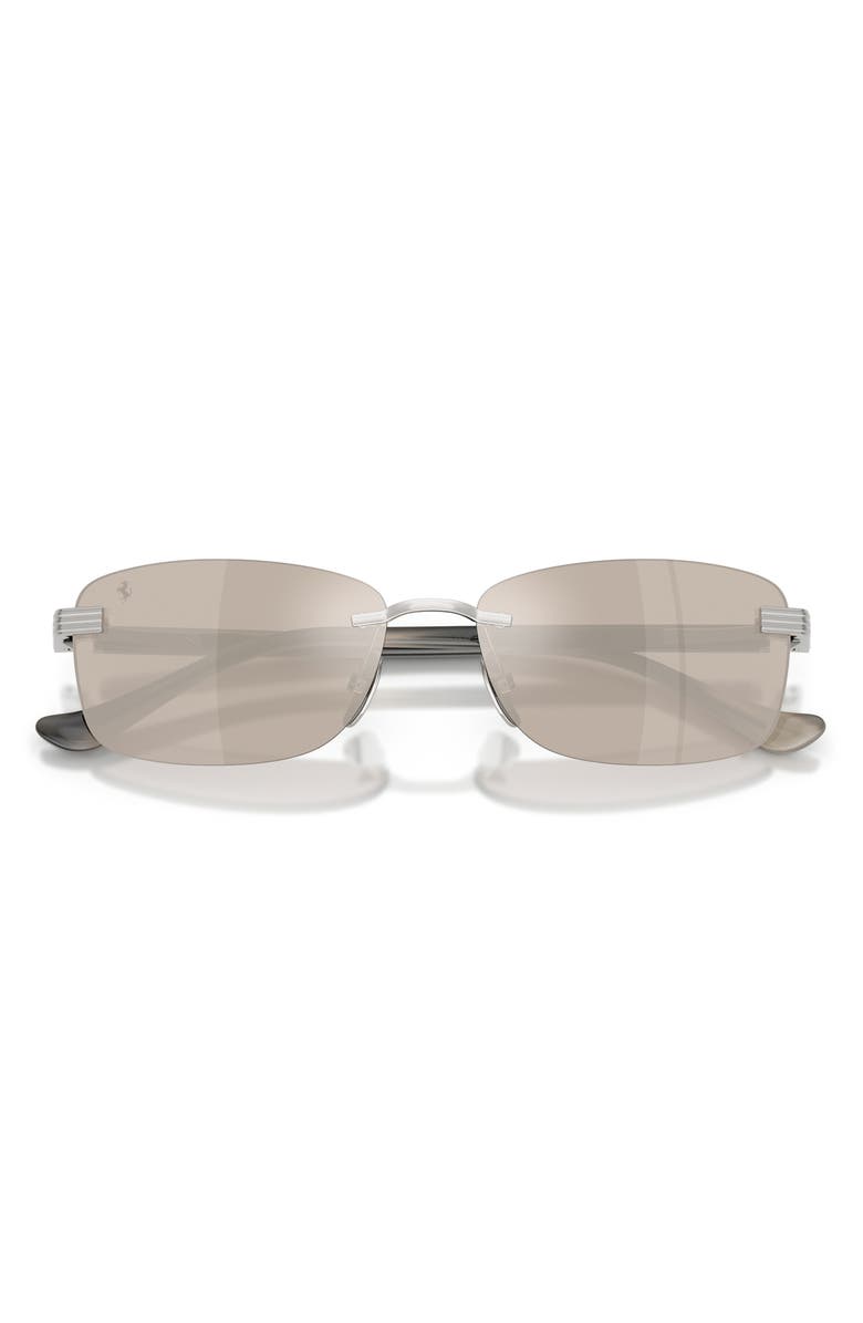 Ferrari 58mm Pillow Sunglasses, Alternate, color, Silver Brushed / Clear