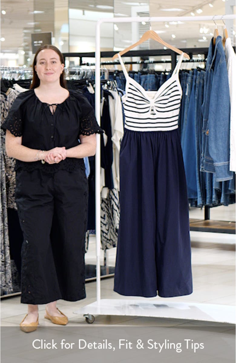 Stripe Mixed Media A-Line Dress, sales video thumbnail