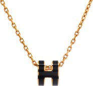 Pre-Owned Hermes Pop H Pendant Chain Necklace Metal and Enamel Mini