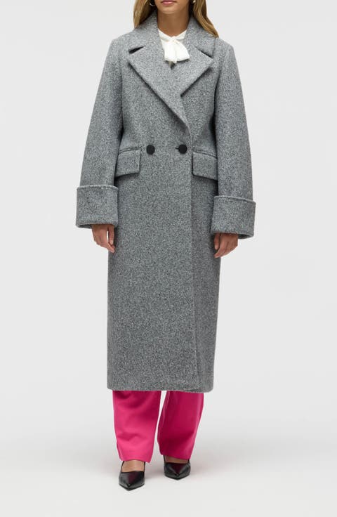 Bouclé Double Breasted Coat