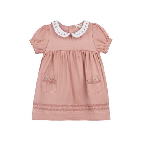 Looms Wave Collection - Tulip Collar Short Sleeve Dress for Little Kids