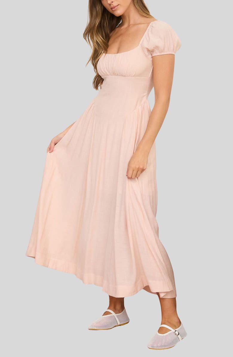 Blu Pepper Drop Waist Seam Midi Dress, Alternate, color, Dusty Apricot