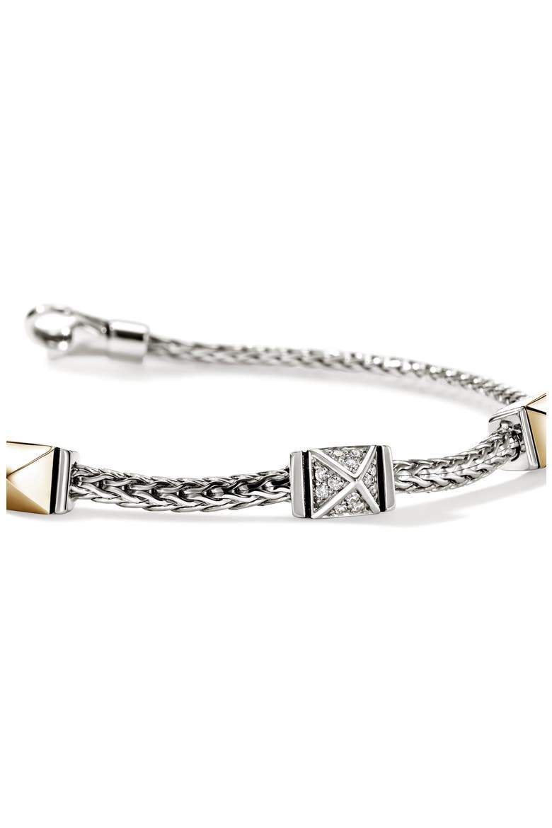 Icon Stud Bracelet, Alternate, color, SILVER AND GOLD