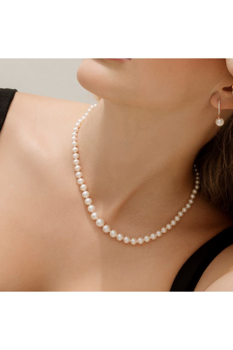 4.0-9.0mm White Freshwater Graduated Pearl Necklace, Main, color, Sterling Silver Clasp