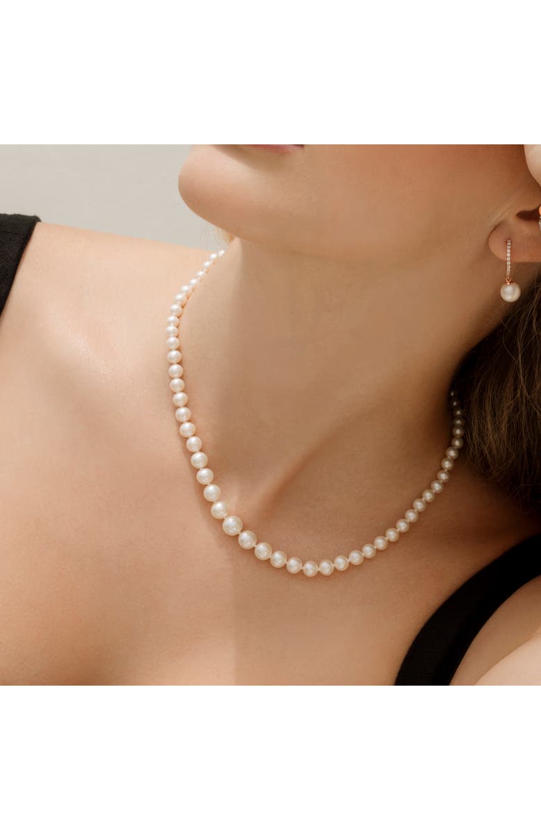 The Pearl Source 4.0-9.0mm White Freshwater Graduated Pearl Necklace, Main, color, Sterling Silver Clasp