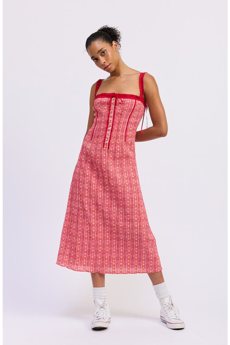 Anya Midi Dress, Alternate, color, RED MULTI