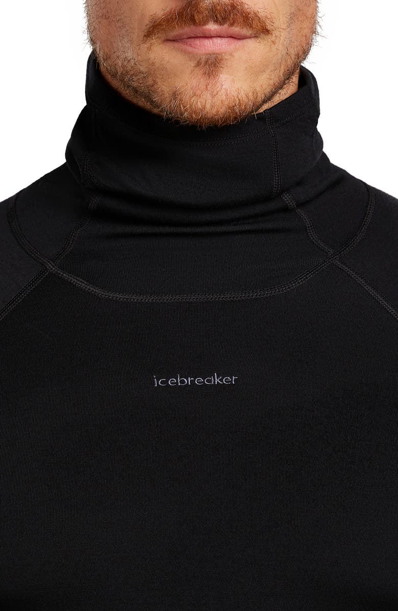 Icebreaker 300 Polar MerinoFine Turtleneck Top, Alternate, color, Black