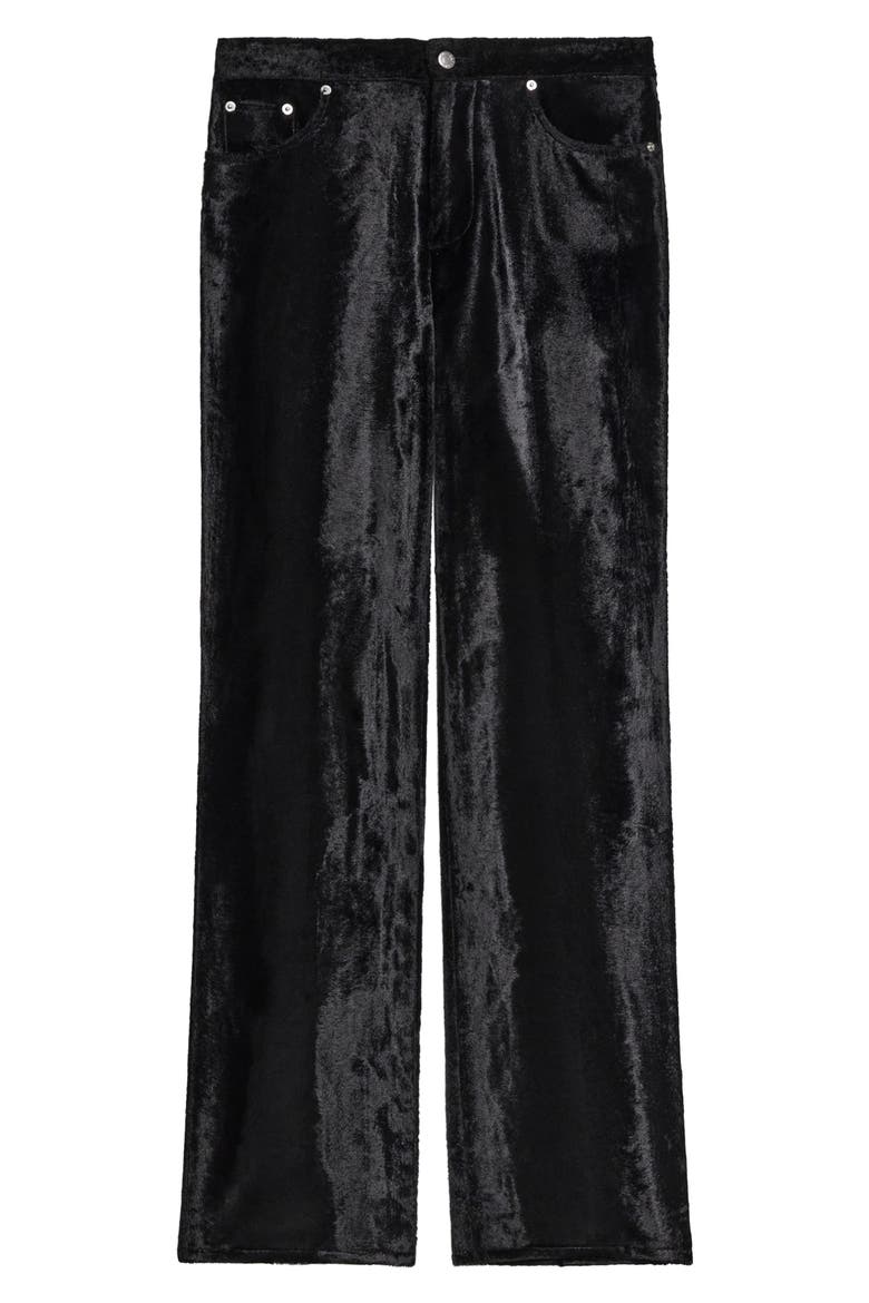 High Waist Velvet Pants, Alternate, color, BLACK