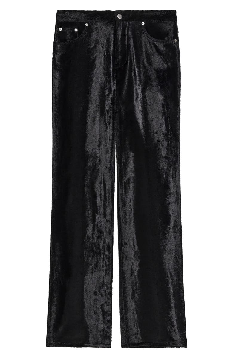 Helmut Lang High Waist Velvet Pants, Alternate, color, Black