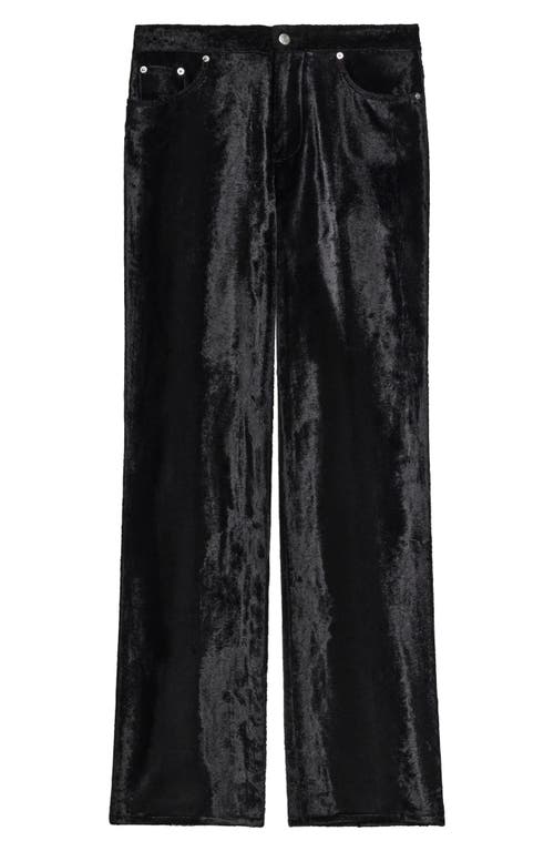 Helmut Lang High Waist Velvet Pants In Black