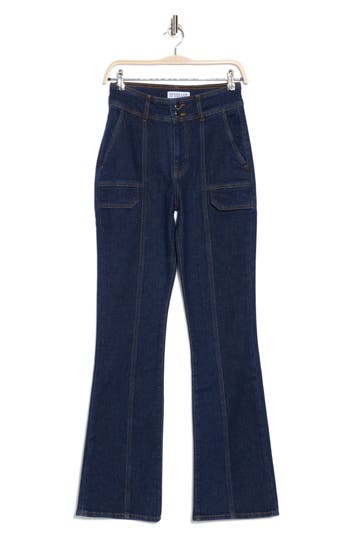 Derek Lam 10 Crosby Charles High Waist Pocket Flare Leg Jeans In Park Rinse