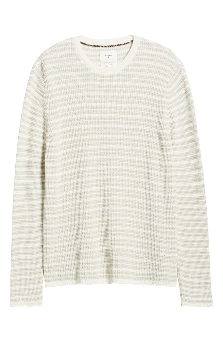 Billy Reid Heirloom Stripe Cotton & Cashmere Waffle Stitch Crewneck Sweater, Alternate, color, 