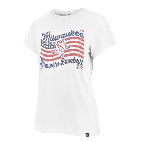 Women's '47 White Milwaukee Brewers Americana Regional Frankie T-Shirt