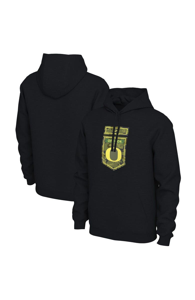 Nike Men's Nike Black Oregon Ducks Veterans Camo Pullover Hoodie, Main, color,