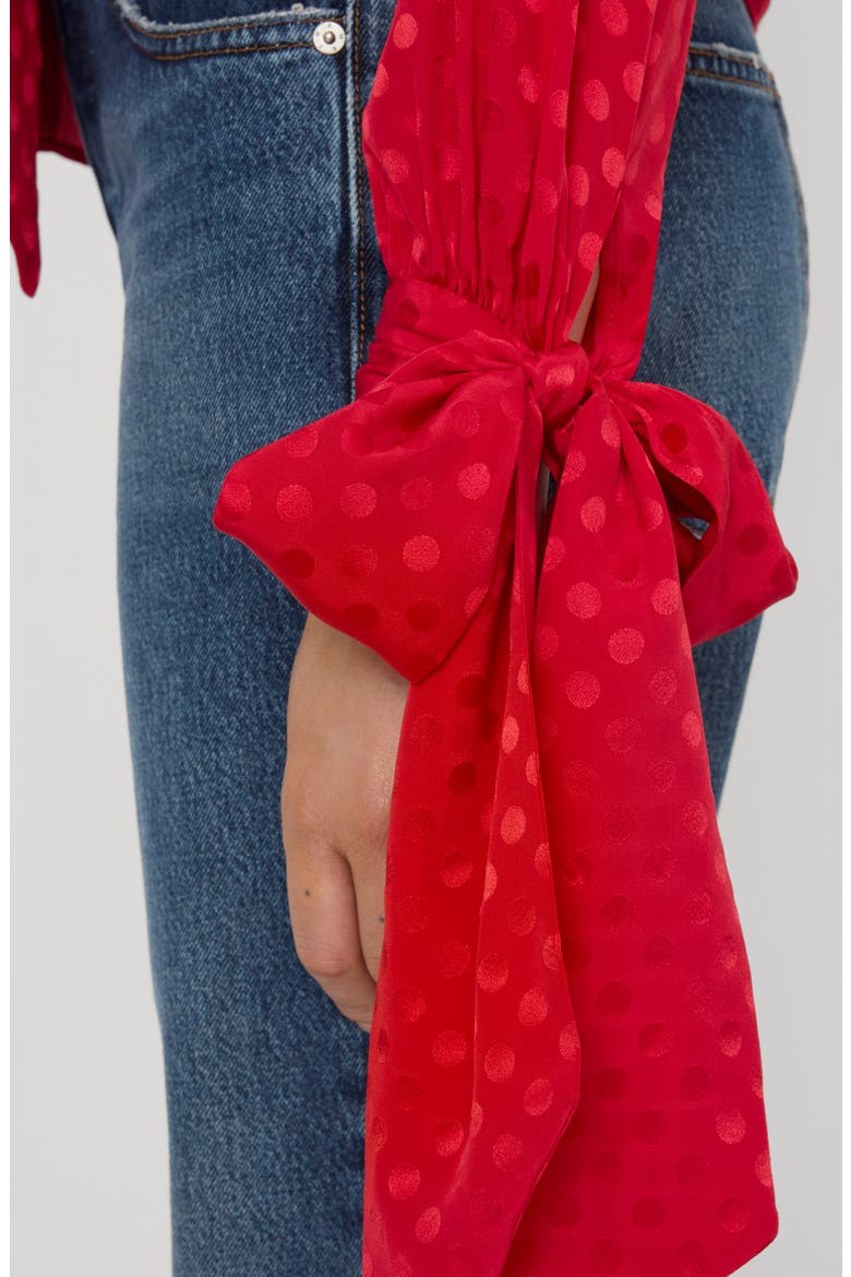 Nouvelle Polka Dot Silk Top, Alternate, color, LIPSTICK POLKA DOT
