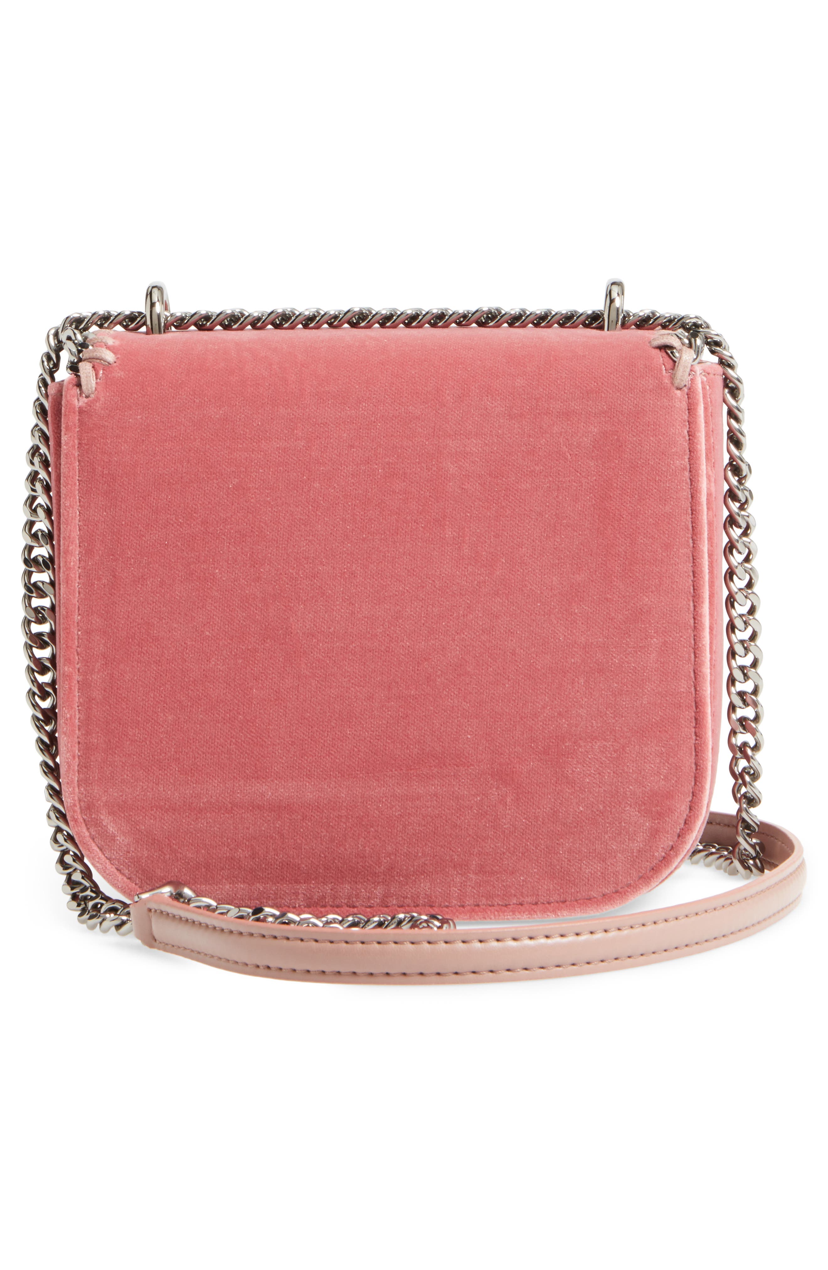 Stella McCartney Mini Falabella Box Velvet Shoulder Bag, Alternate, color, 