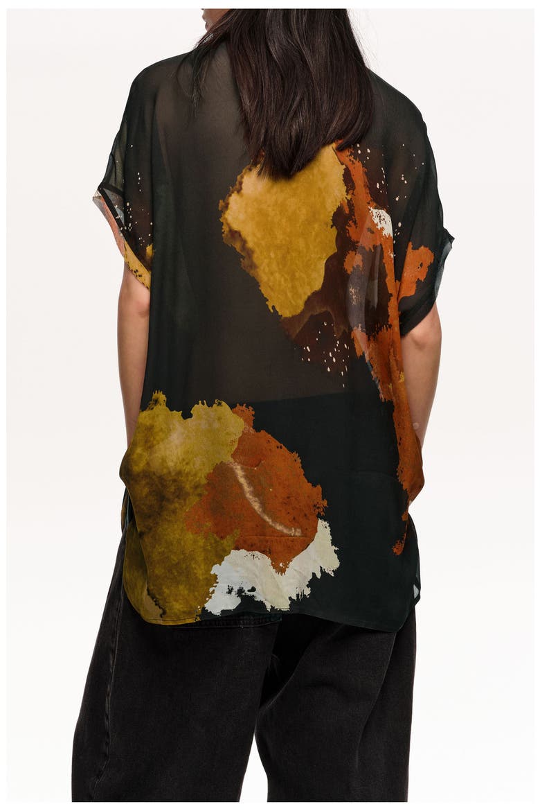 Blot Shirt With Flowing Sleeves, Alternate, color, BLOT XL BLACK