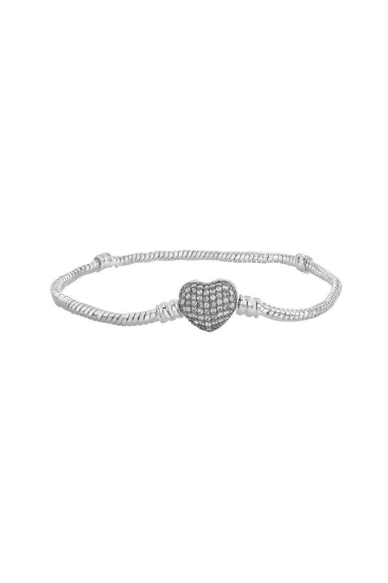 Crystal Heart Bracelet, Main, color, Silver
