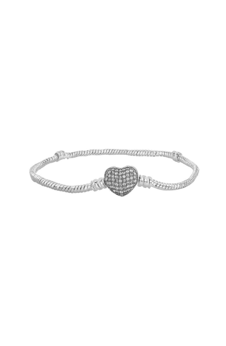 Donatello Gian Crystal Heart Bracelet, Main, color, Silver