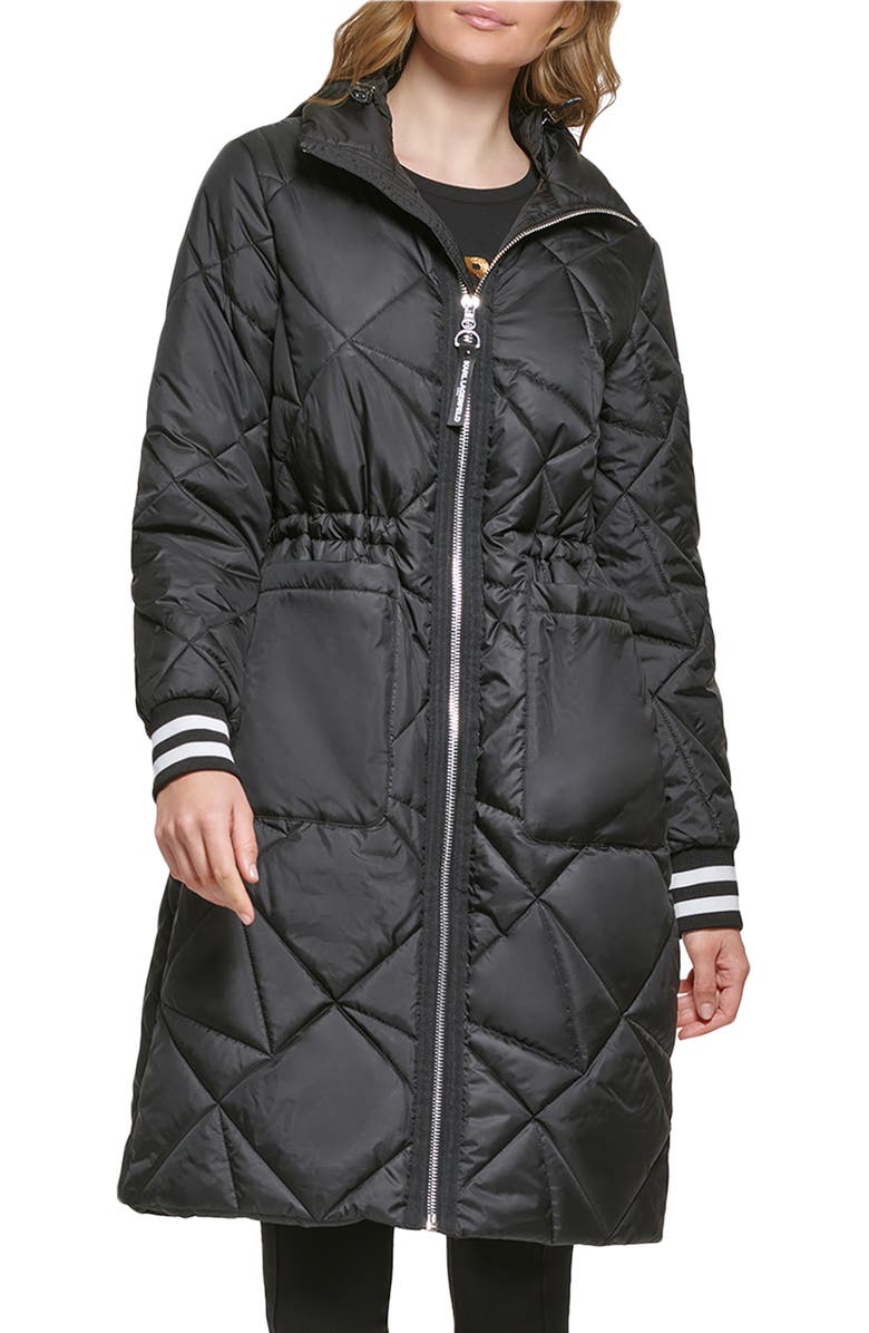 KARL LAGERFELD PARIS Water Resistant Hooded Jacket, Main, color, 