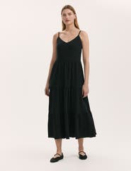 Finery London Emmie Cotton Strappy Midi Tiered Dress