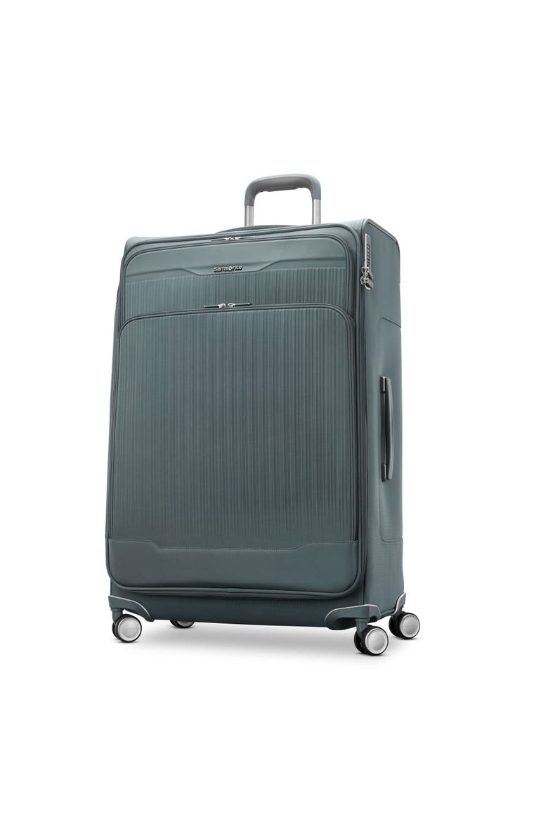 Silhouette 18 Softside Expandable 30" Checked Spinner Luggage, Main, color, Slate Blue