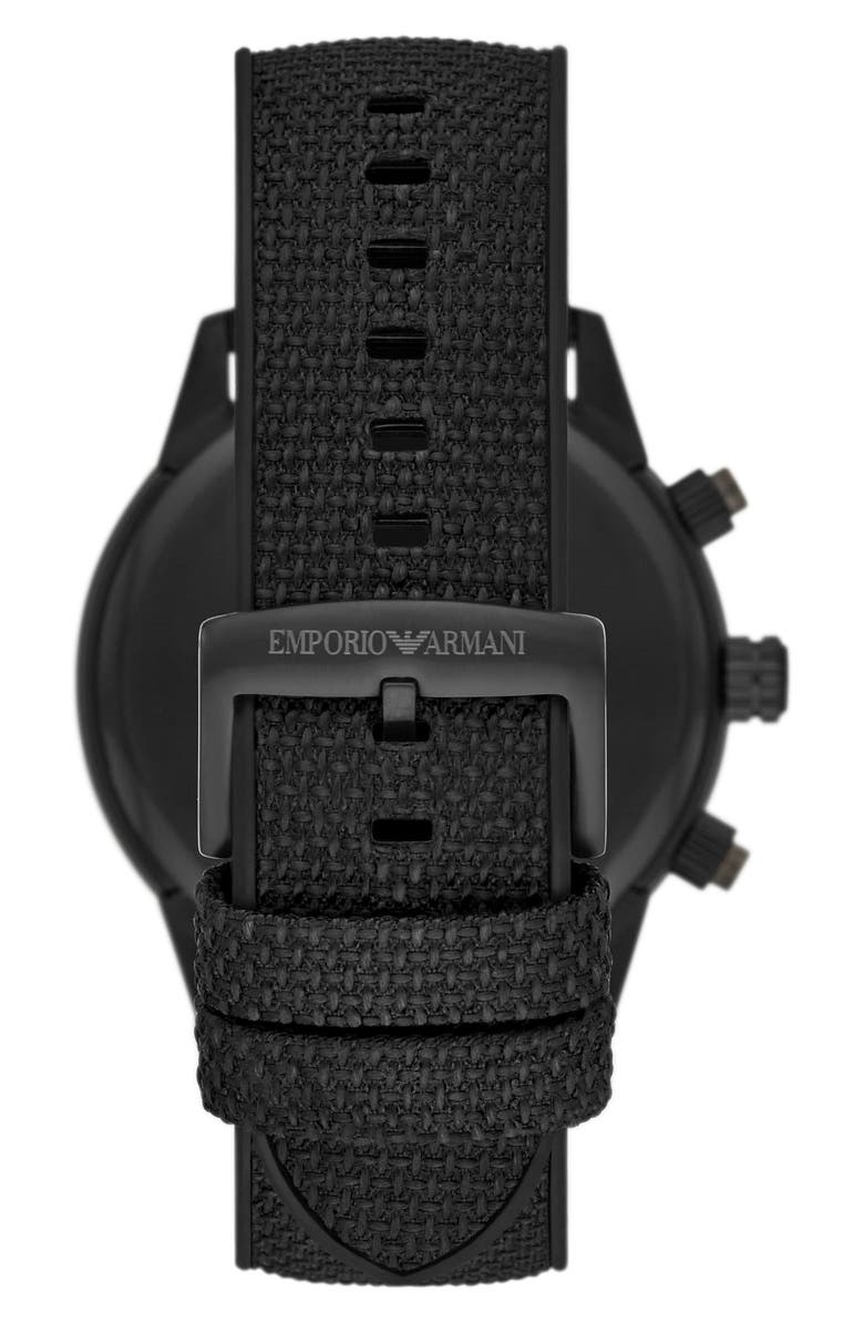 Emporio Armani Quartz Chronograph Nylon Strap Watch, 43mm, Alternate, color,