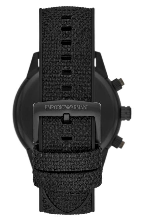 Emporio Armani Quartz Chronograph Nylon Strap Watch, 43mm In Black
