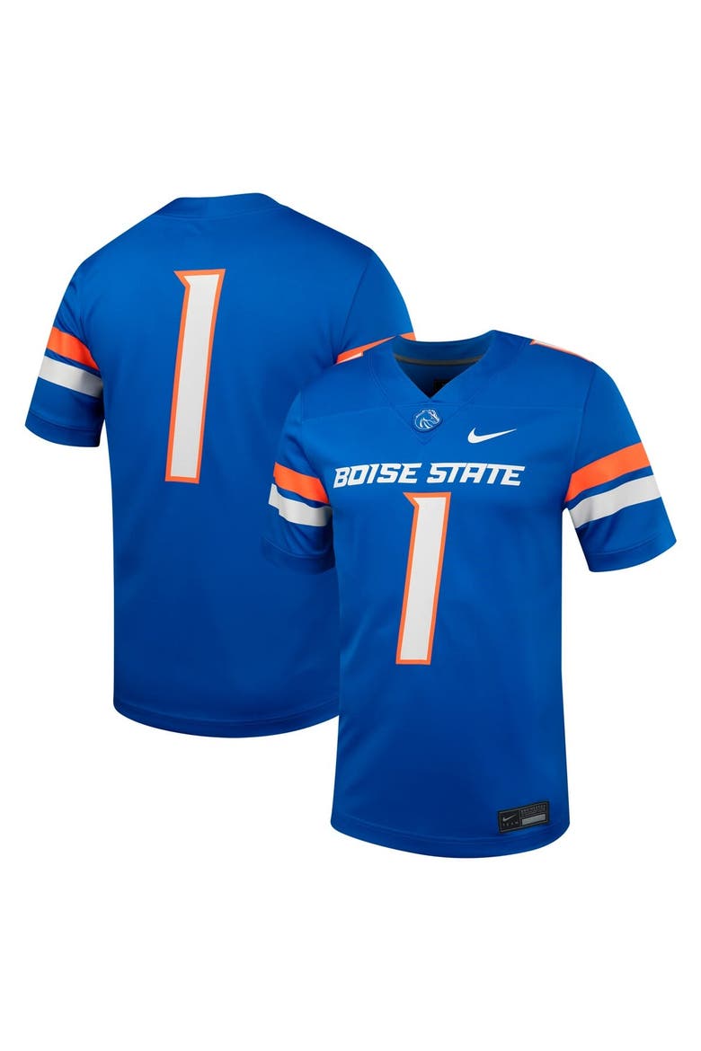 Men's Nike #1 Royal Boise State Broncos Untouchable Football Jersey, Main, color, Royal