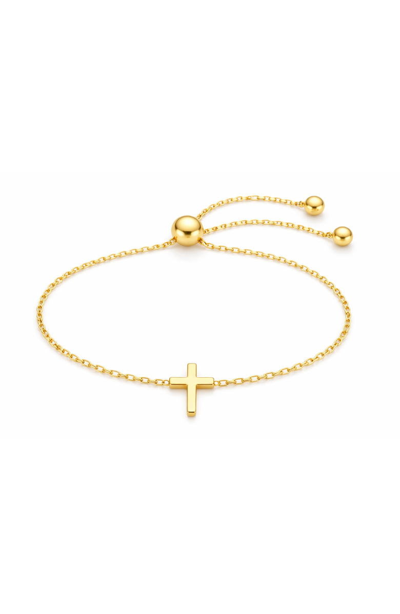 Donatello Gian Gold-Tone Adjustable Cross Bracelet, Main, color, Gold