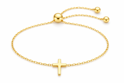 Gold-Tone Adjustable Cross Bracelet