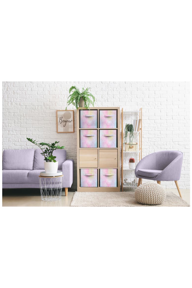 6-Pack Foldable Storage Cube Bins, Alternate, color, PASTEL COLORS