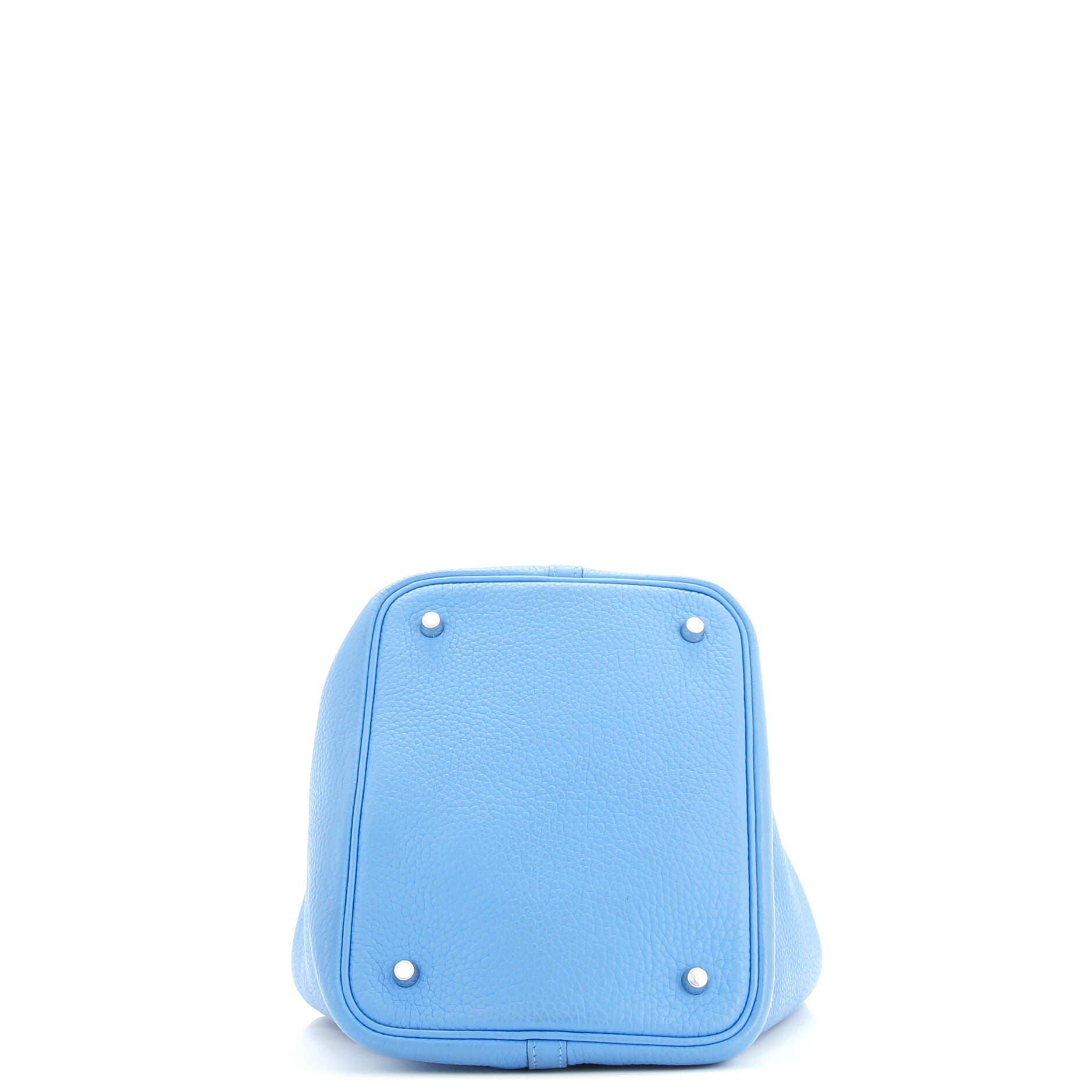 Pre-Owned Hermes Picotin Lock Bag Clemence MM, Alternate, color, Bleu Frida