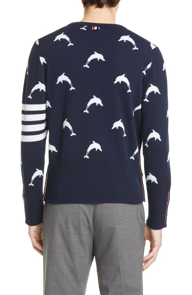 Thom Browne Dolphin Cashmere Sweater, Alternate, color,