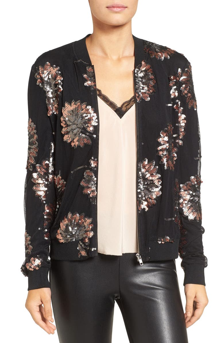 Chelsea28 Sequin Bomber Jacket, Main, color, 