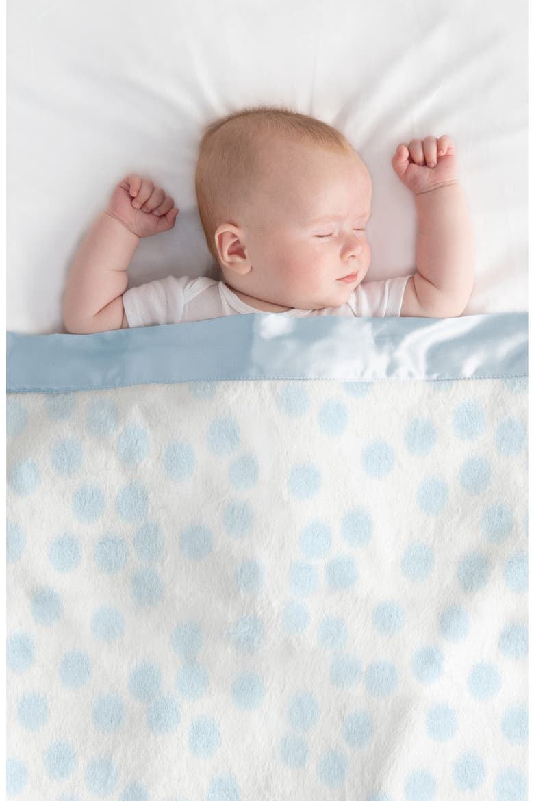 Confetti Satin Trim Blanket, Alternate, color, BLUE