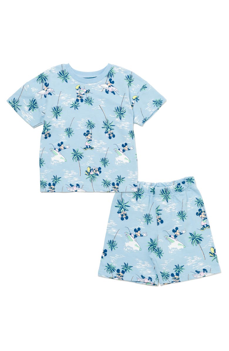 Disney Mickey Mouse Boys' French Terry T-Shirt and Shorts Set, Main, color, Blue
