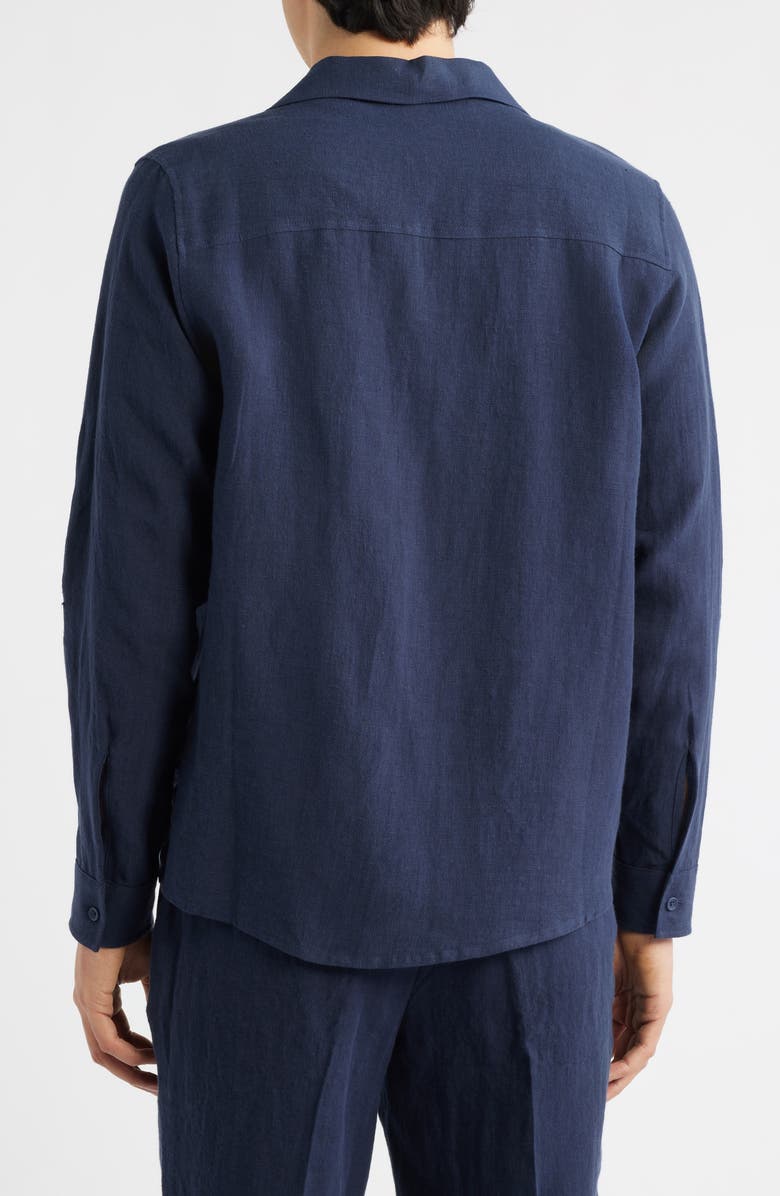 Percival Linen Shirt, Alternate, color, Navy