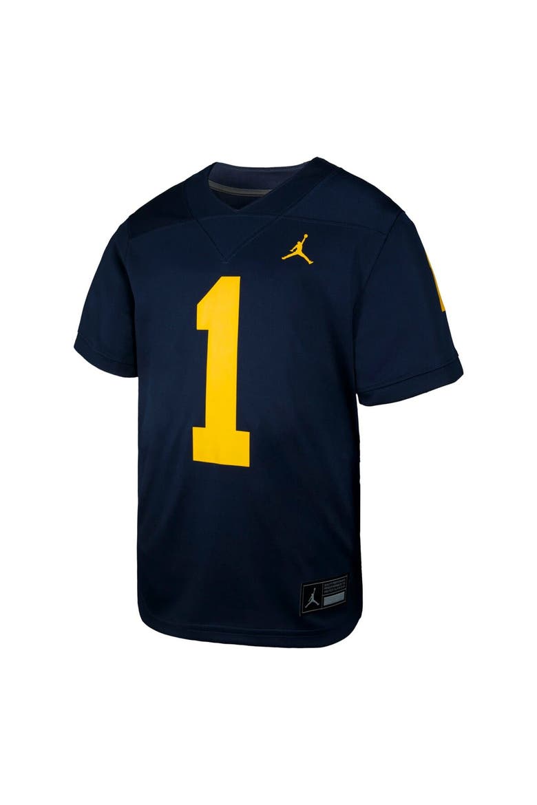 Preschool Jordan Brand #1 Navy Michigan Wolverines Untouchable Replica Game Jersey, Alternate, color, Navy