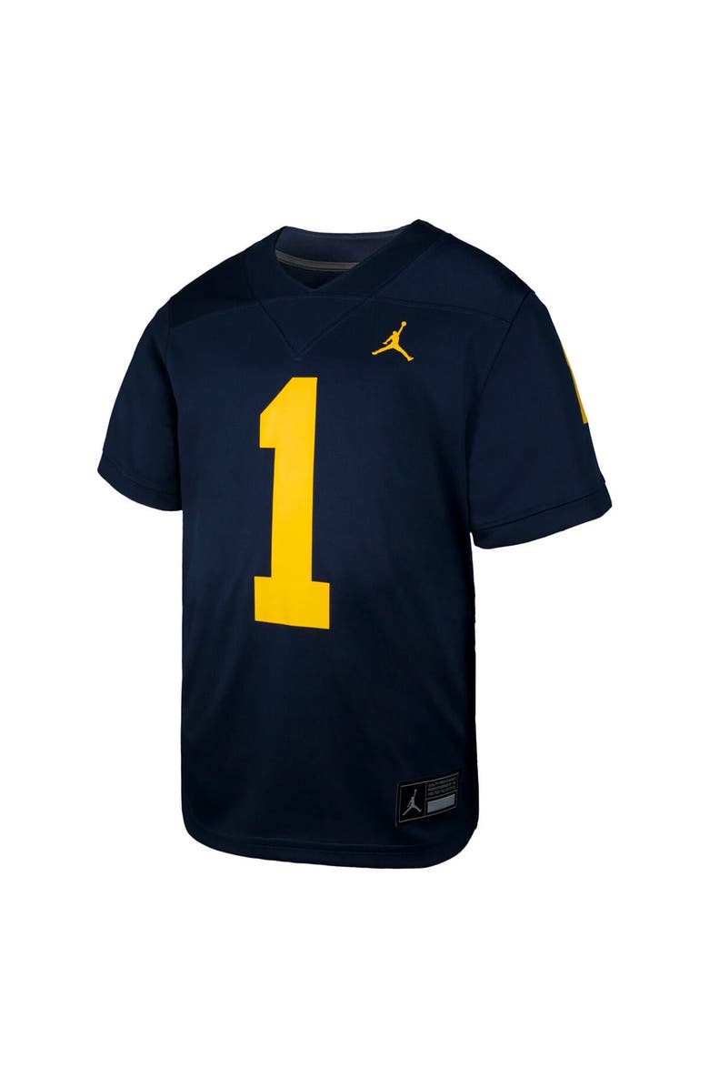 Jordan Brand Preschool Jordan Brand #1 Navy Michigan Wolverines Untouchable Replica Game Jersey, Alternate, color, Navy